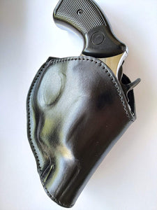 Handcrafted Leather Two Position Belt Open Top Holster for Colt 38 special Snub Nose