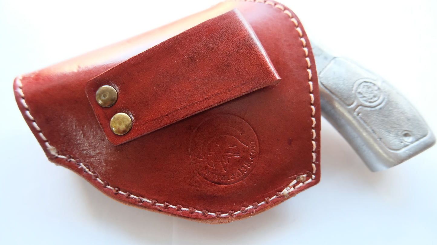 Handcrafted Leather Two Position Belt Open Top Holster for Colt 38 special Snub Nose
