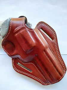 Leather Belt owb Holster For Colt Trooper 357 Magnum 4 inch barrel