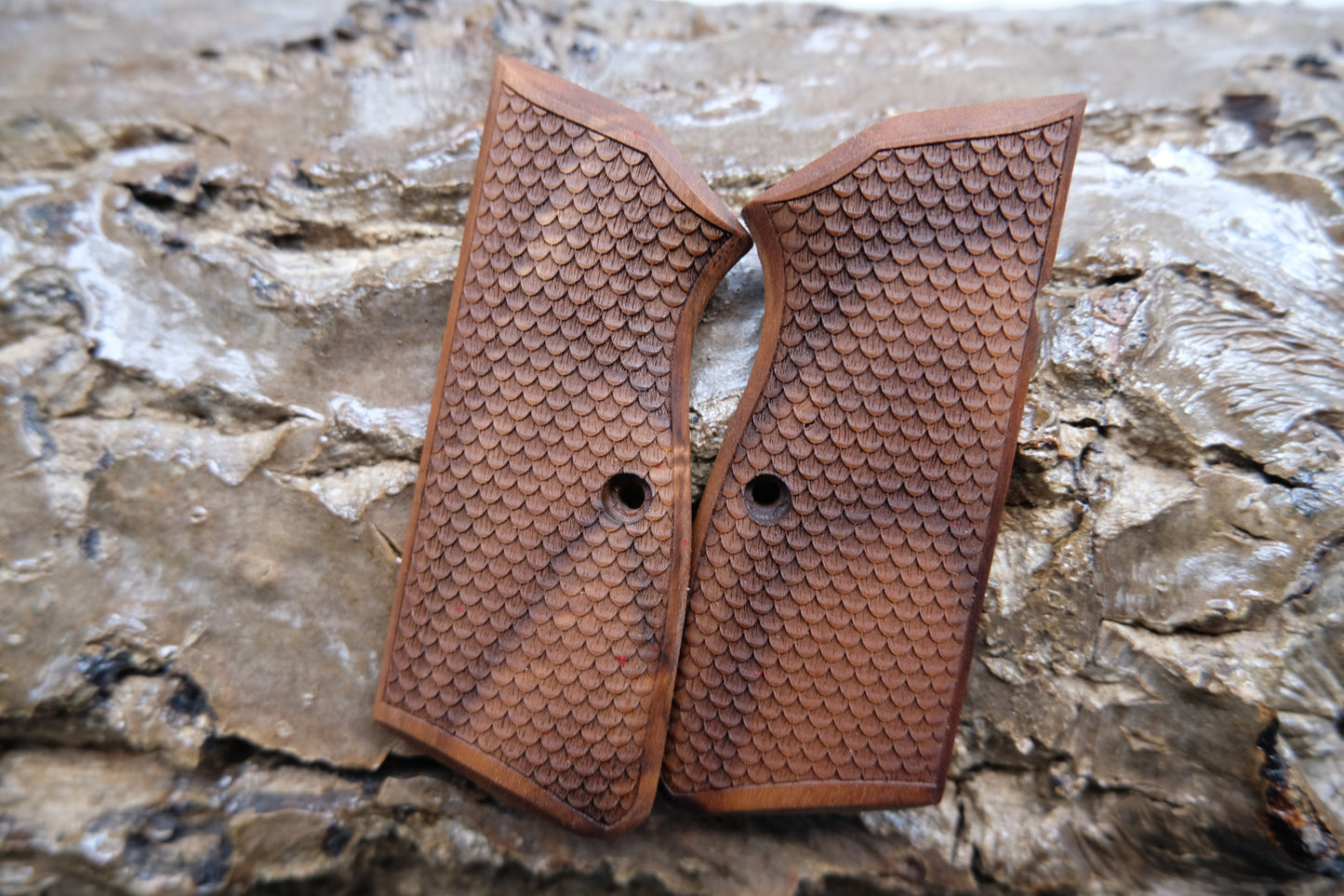 Walnut Wood Grip For Browning Hi Power