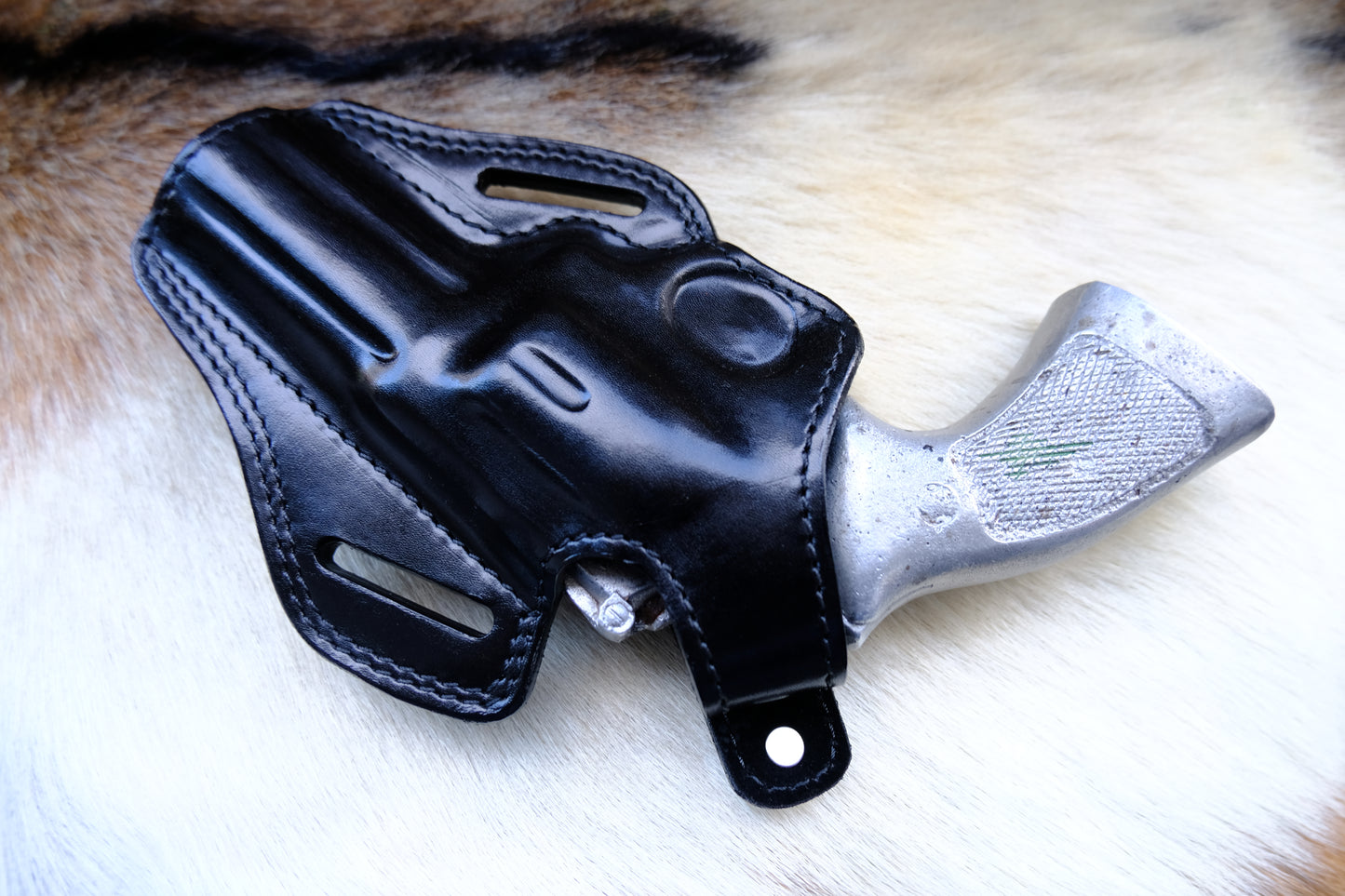 Leather OWB Holster For 357 Magnum Revolver 4 inch Barrel