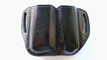 Load image into Gallery viewer, Cal38 Leather OWB Belt Double Magazine Pouch For 9 mm