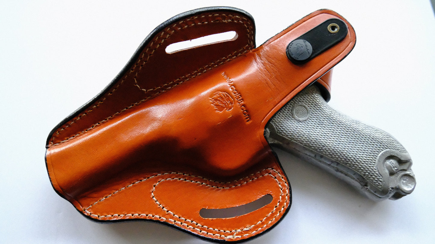 Cal38 Leather OWB Holster For Luger P08 Parabellum