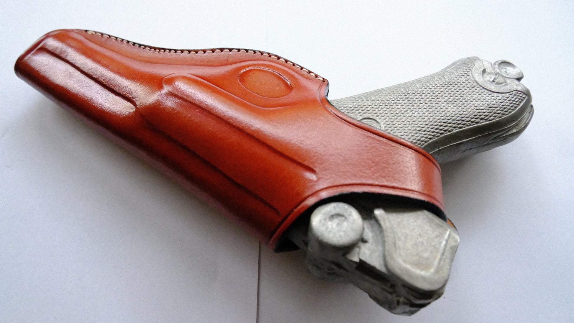 Cal38 Leather Cross Draw Holster For Luger P08 Parabellum