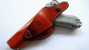 Cal38 Leather Cross Draw Holster For Luger P08 Parabellum