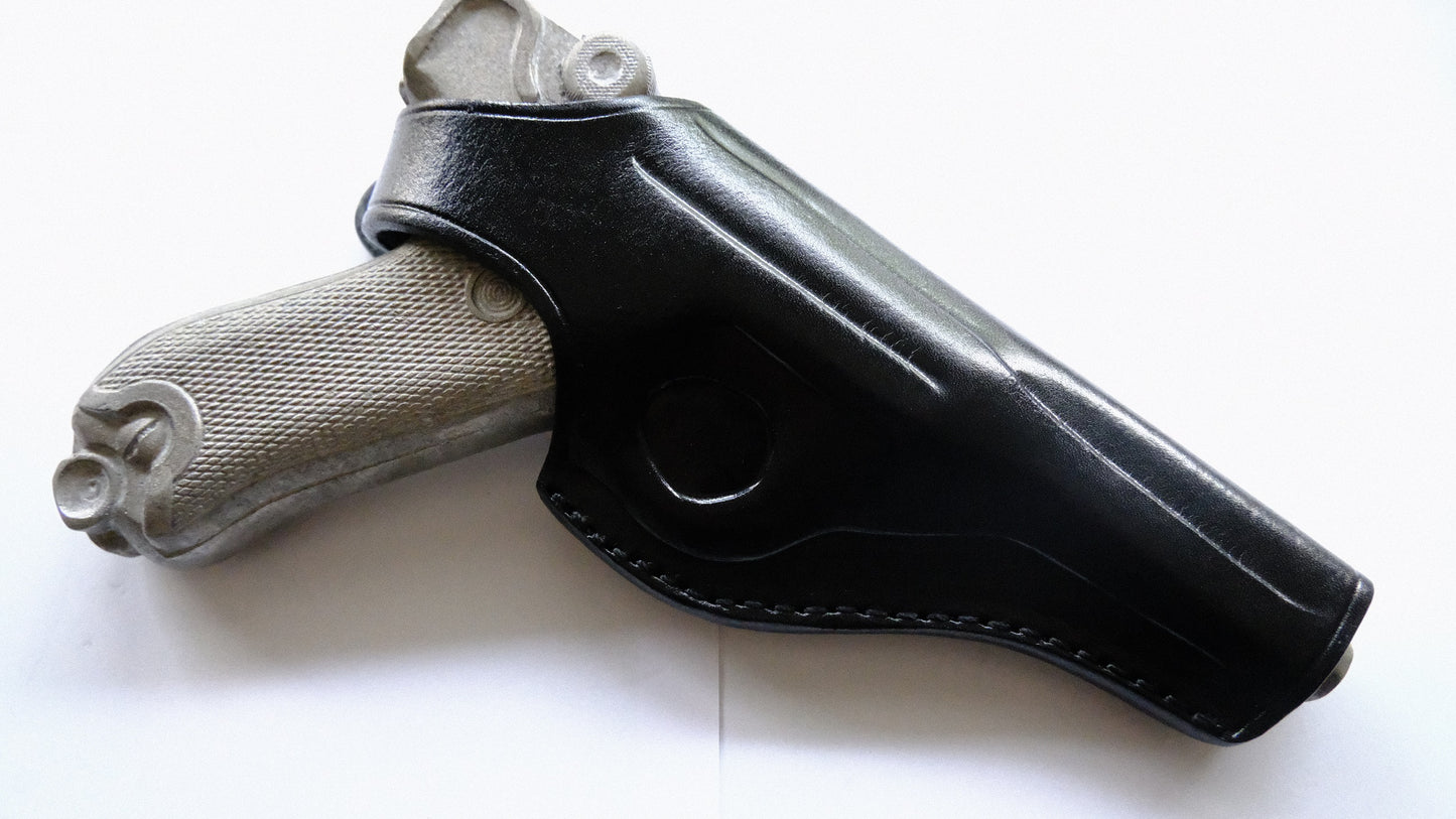 Cal38 Leather Cross Draw Holster For Luger P08 Parabellum