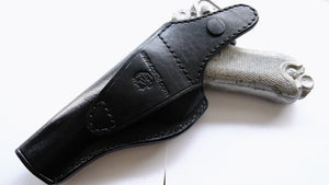 Cal38 Leather Cross Draw Holster For Luger P08 Parabellum
