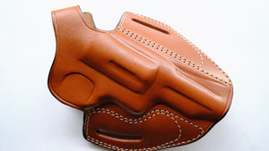 Cal38 Leather Belt OWB Holster For Taurus Judge Magnum 45 Colt 3 inch (R.H) Brown