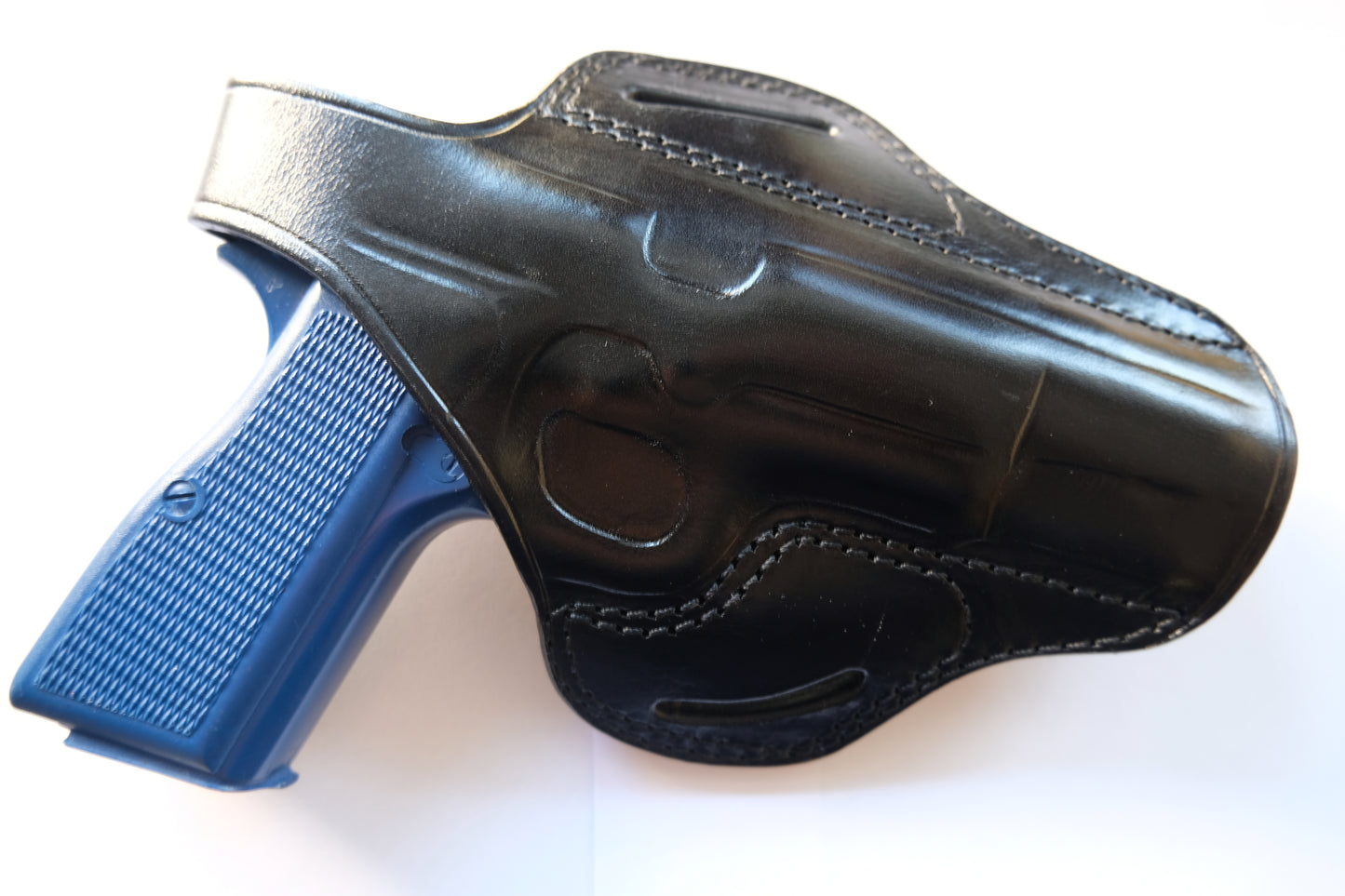 Leather OWB Pancake Holster for Browning Hi-Power (R.H) Black Tan