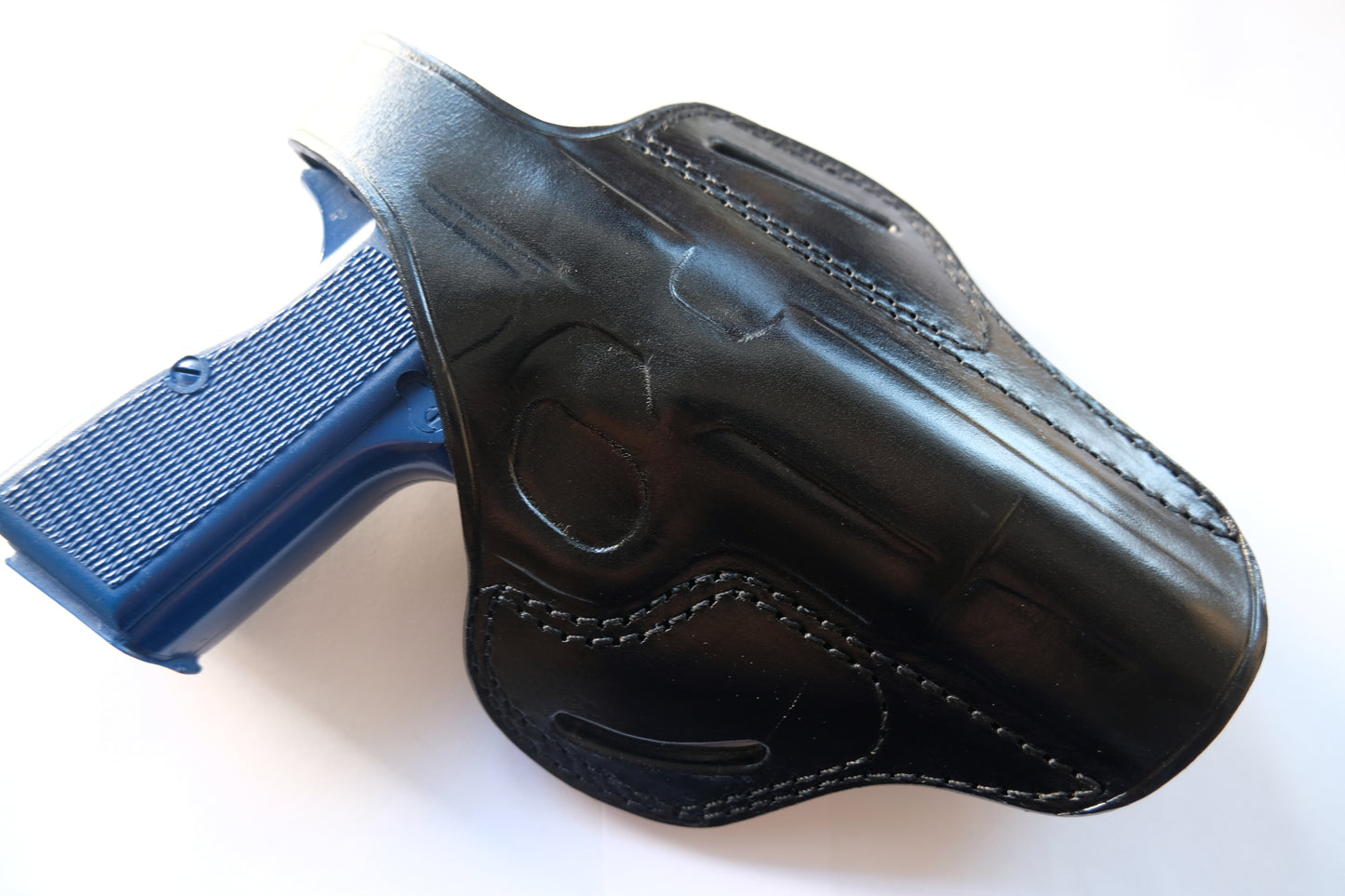 Leather OWB Pancake Holster for Browning Hi-Power (R.H) Black Tan