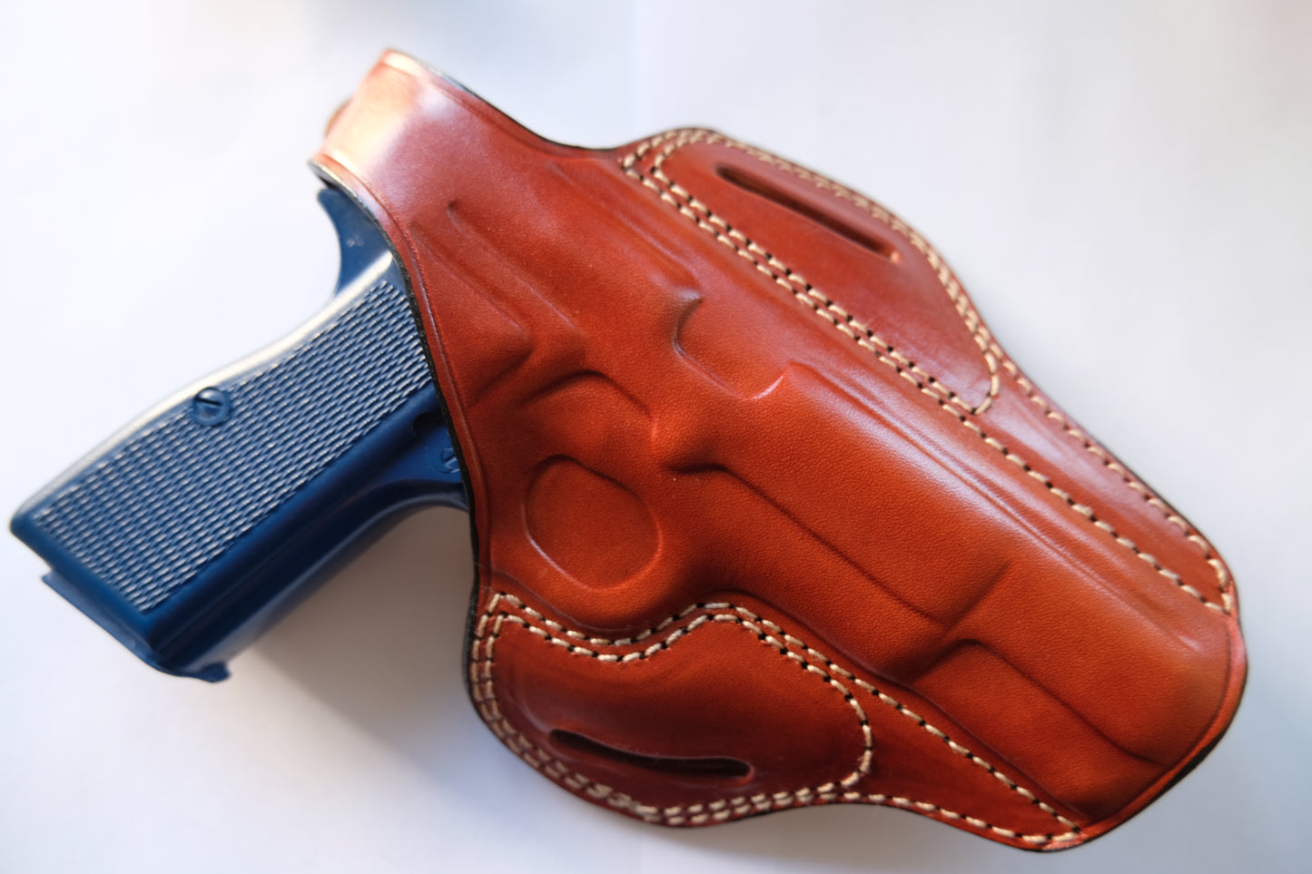 Leather OWB Pancake Holster for Browning Hi-Power (R.H) Black Tan