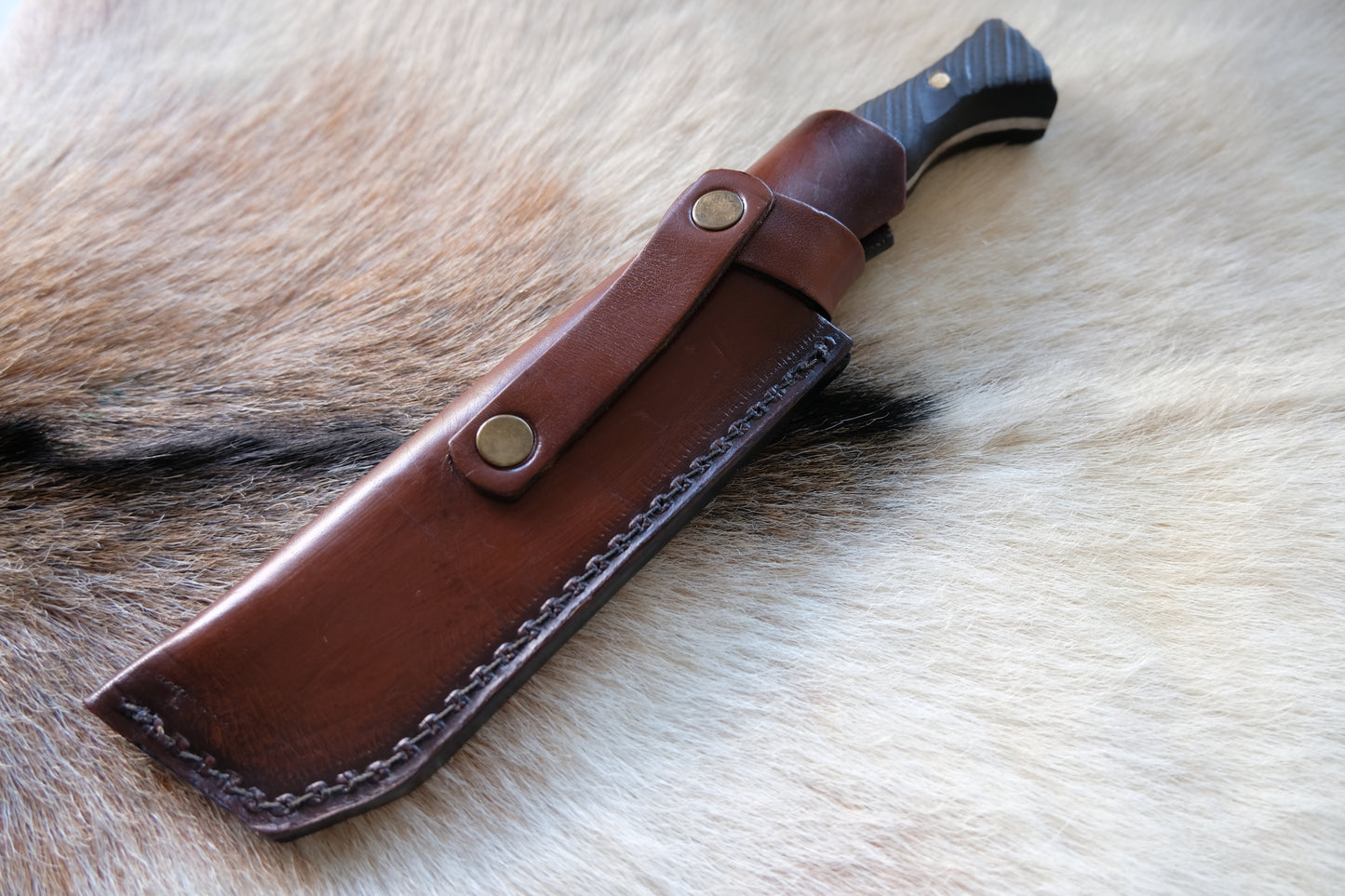 Custom Made Hunter Knife Engraved Blade - Durable 5160 High Carbon Steel