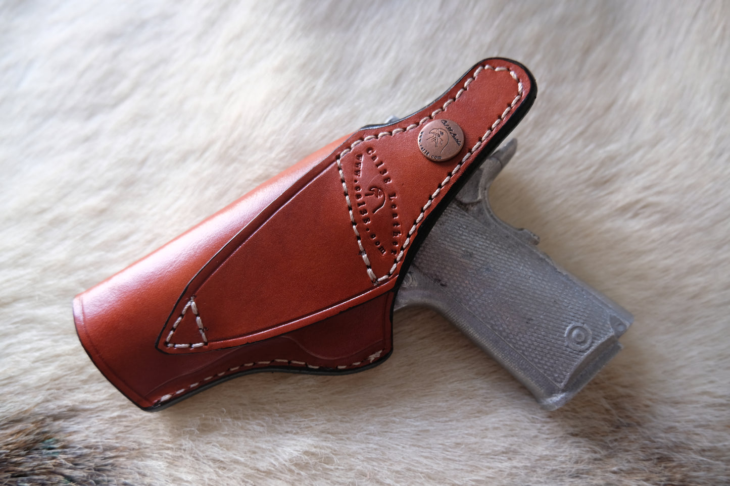 Leather Thumb Break owb Holster for Browning 1911 380 Black Label