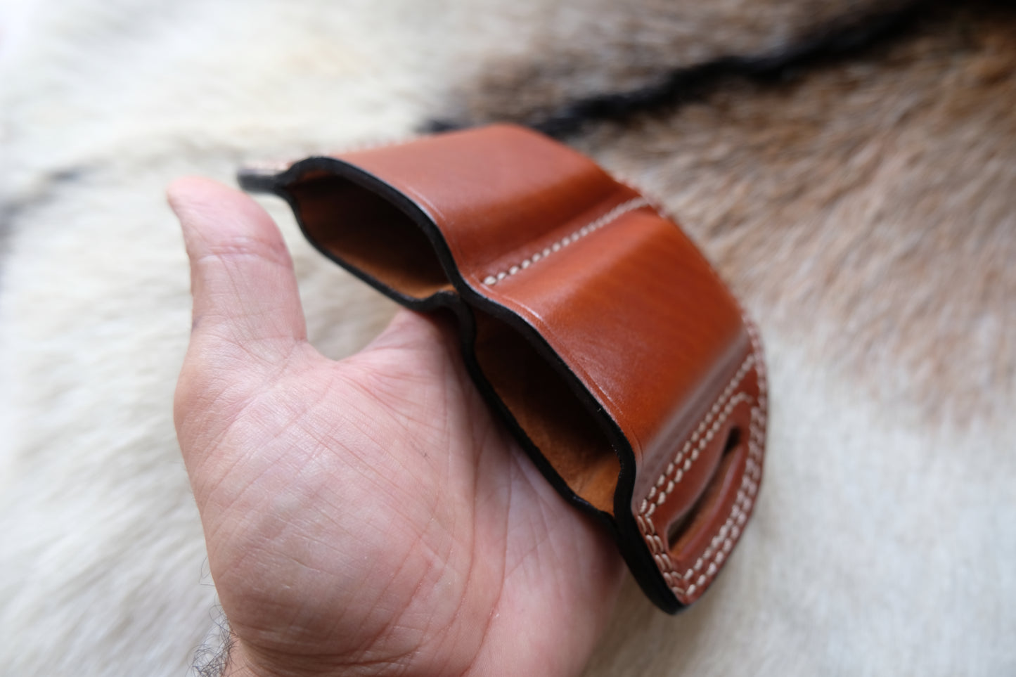 Leather Double Magazine Pouch for Desert Eagle