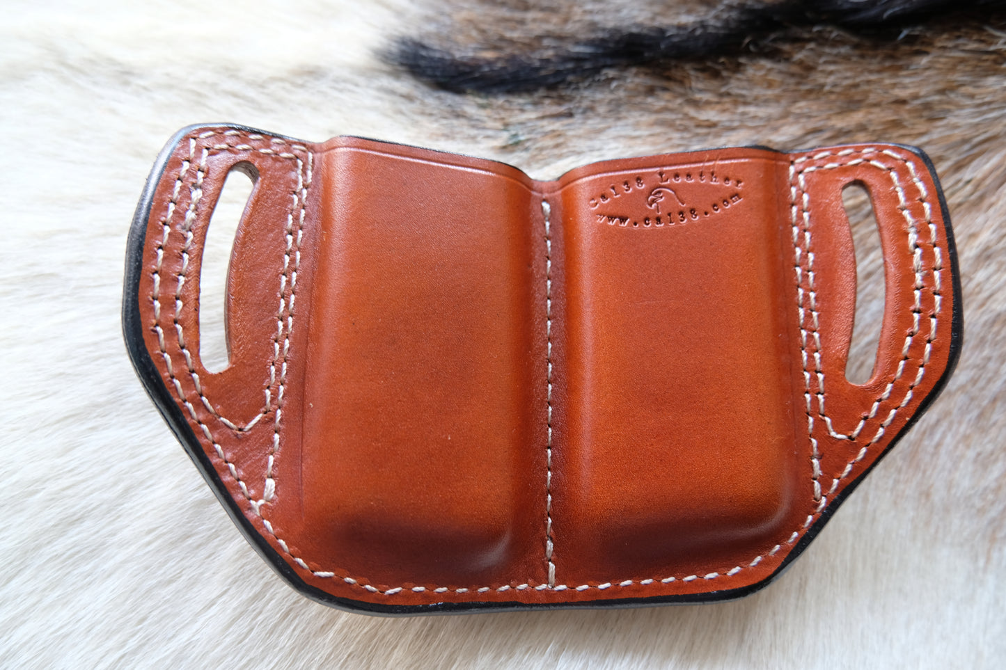 Leather Double Magazine Pouch for Desert Eagle