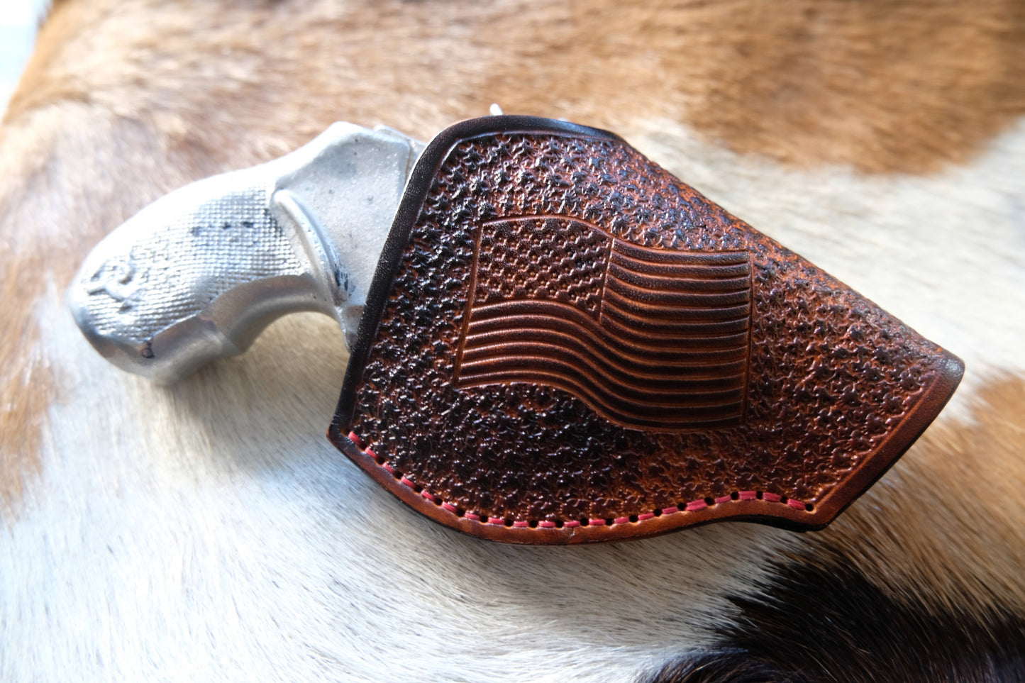Premium Handcrafted American Flag Leather Holster for Taurus 856 2 inch