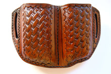 Load image into Gallery viewer, Premium Handcrafted Leather Basketweave Dual Magazine Pouch for Desert Eagle | OWB Mag Holder