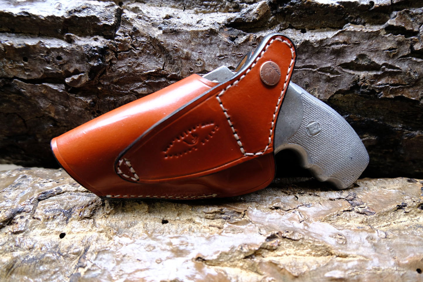 Thumb Break Leather OWB Holster: Charter Arms Bulldog Standard .44 S&W 2.5" Barrel 5 Shot