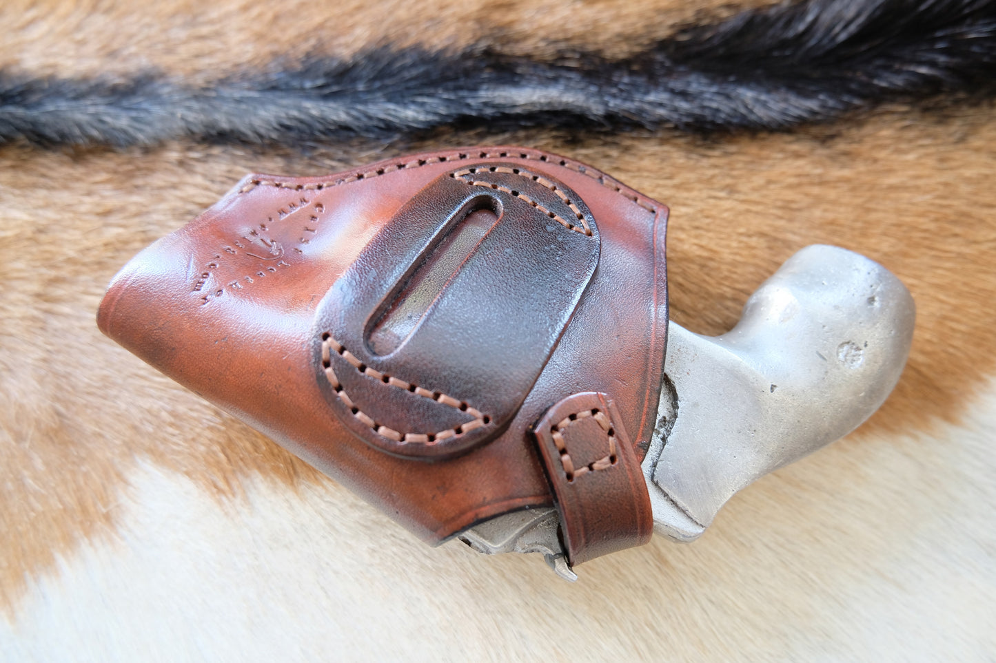 Leather OWB Horizontal Driving Holster For Smith And Wesson  J Frame