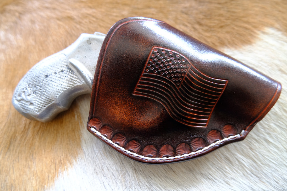 Leather Custom Made OWB Holster: Taurus 856 2", US Flag