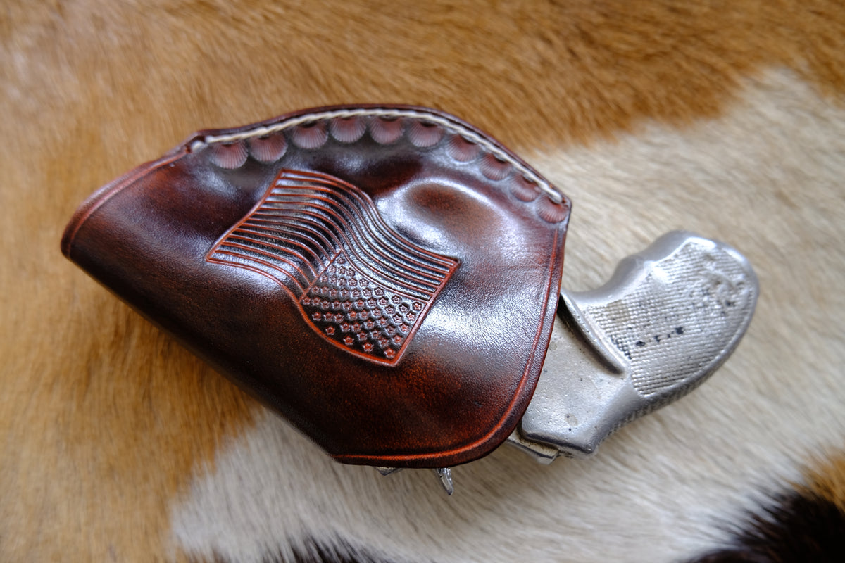 Leather Custom Made OWB Holster: Taurus 856 2", US Flag