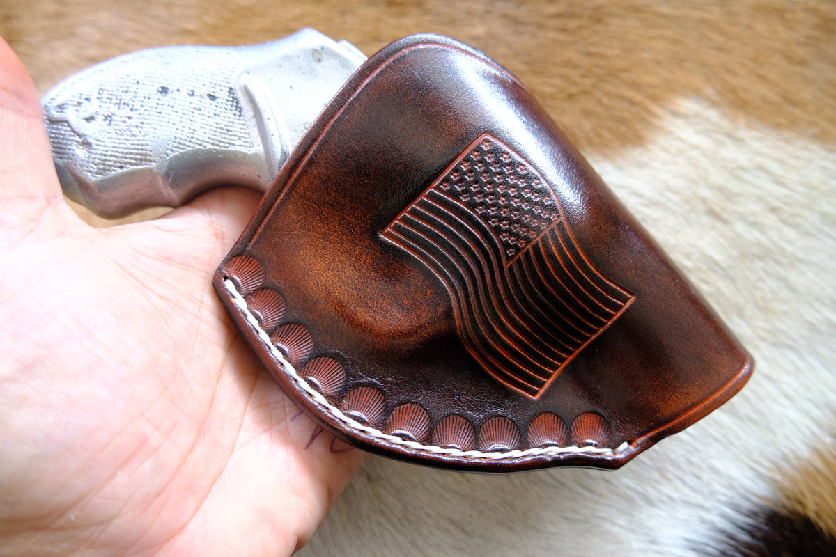 Leather Custom Made OWB Holster: Taurus 856 2", US Flag
