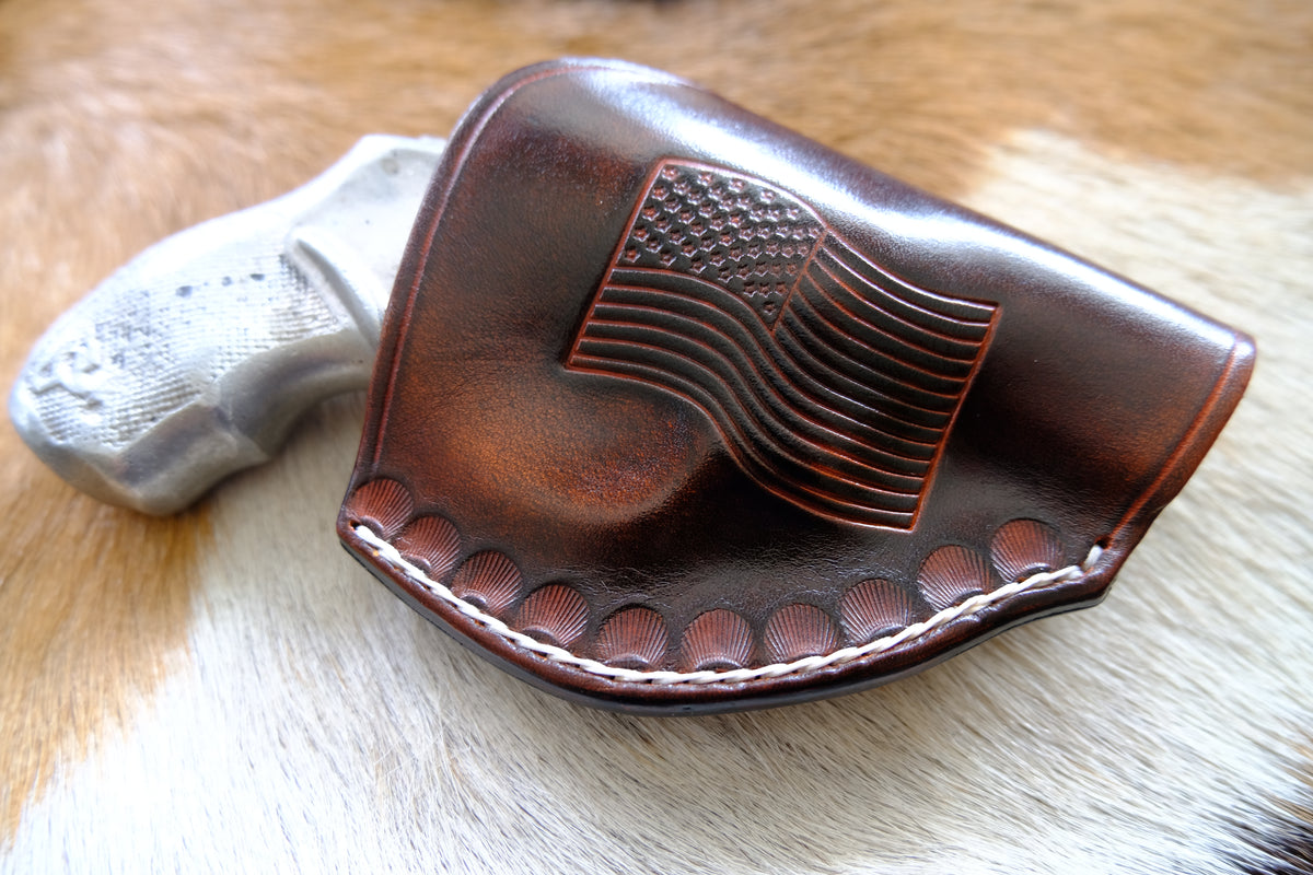 Leather Custom Made OWB Holster: Taurus 856 2", US Flag
