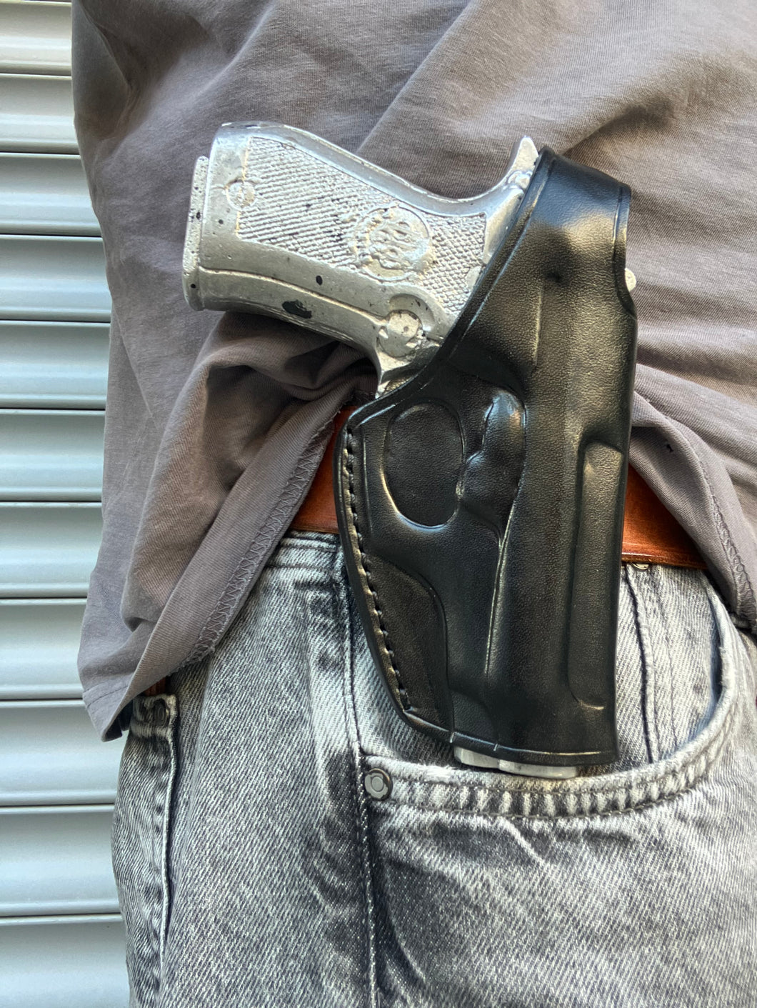 Leather OWB Thumb Break Holster for Model 84FS,85