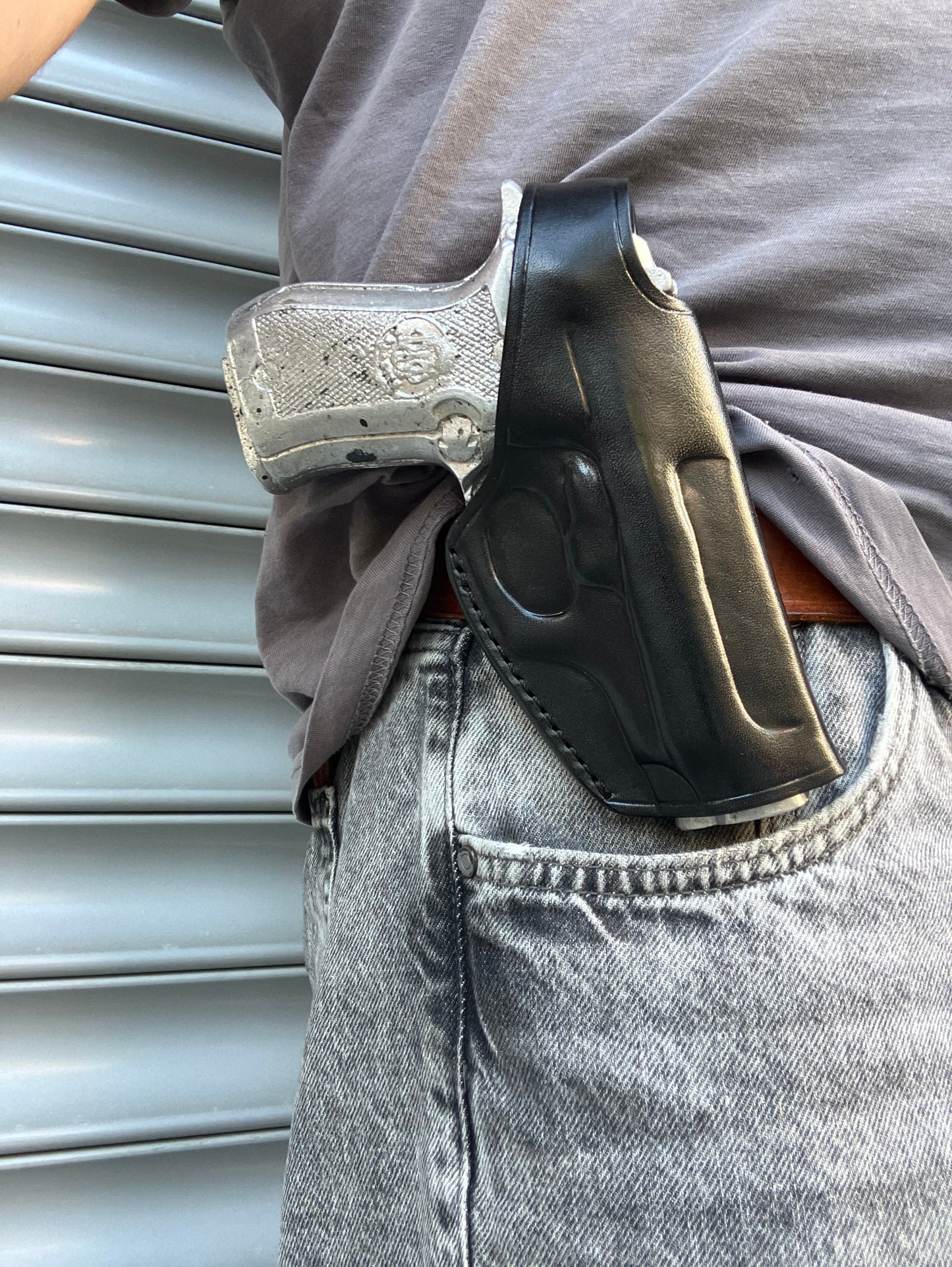 Leather OWB Thumb Break Holster for Model 84FS,85
