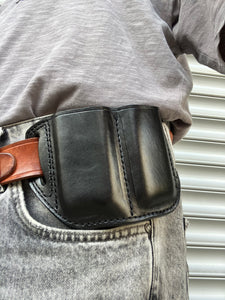 Leather Double Magazine Pouch for Desert Eagle
