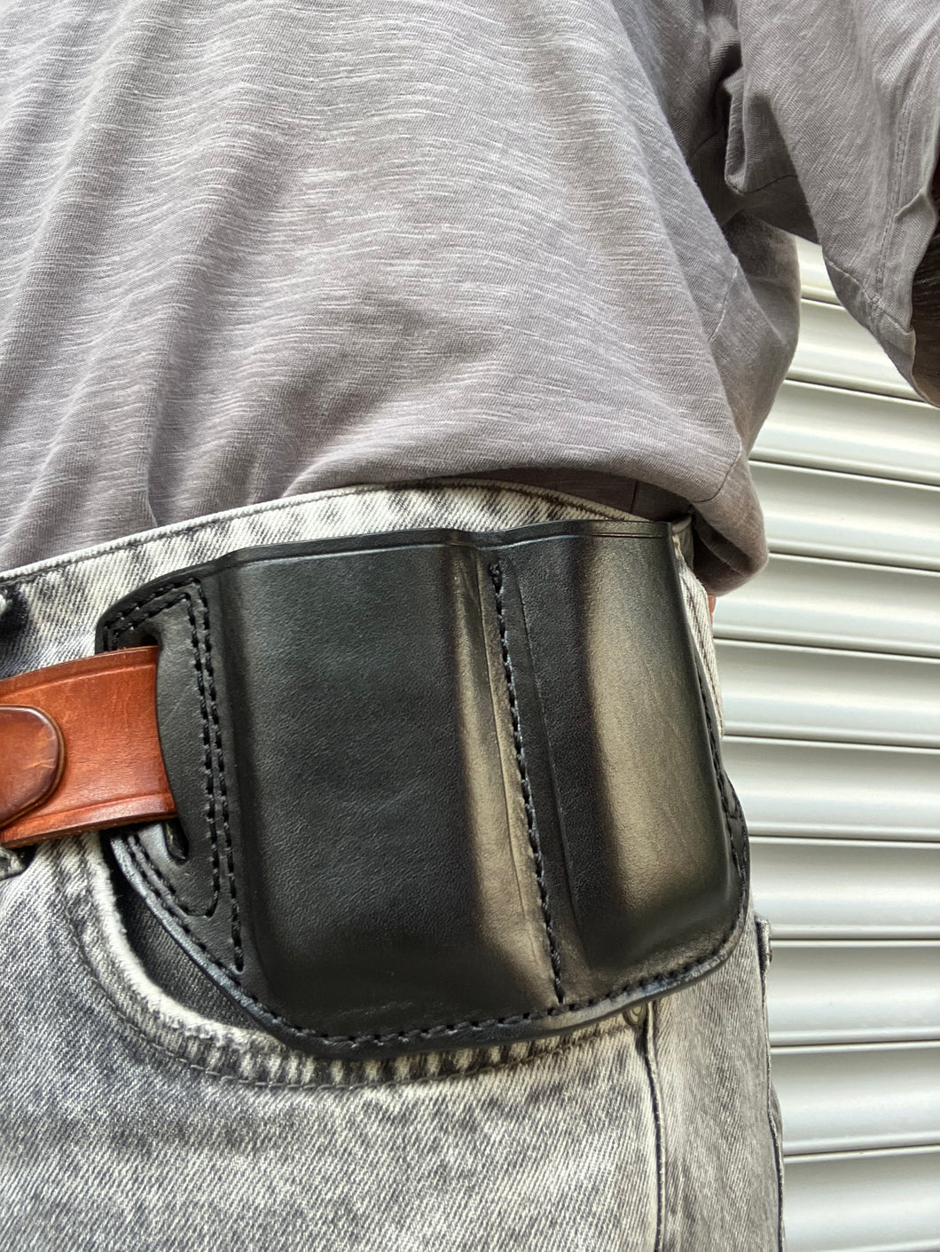 Leather Double Magazine Pouch for Desert Eagle