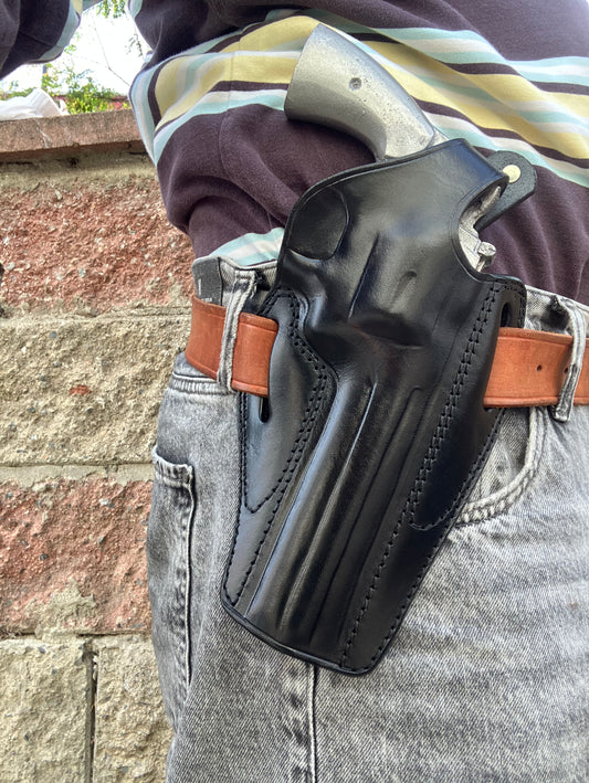 Leather Belt owb Holster for Colt Python 357 Mag 6" Barrel