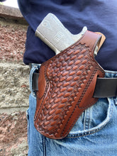 Load image into Gallery viewer, Springfield Armory 1911 Operator 45ACP Leather owb Belt Basket Weave Holster