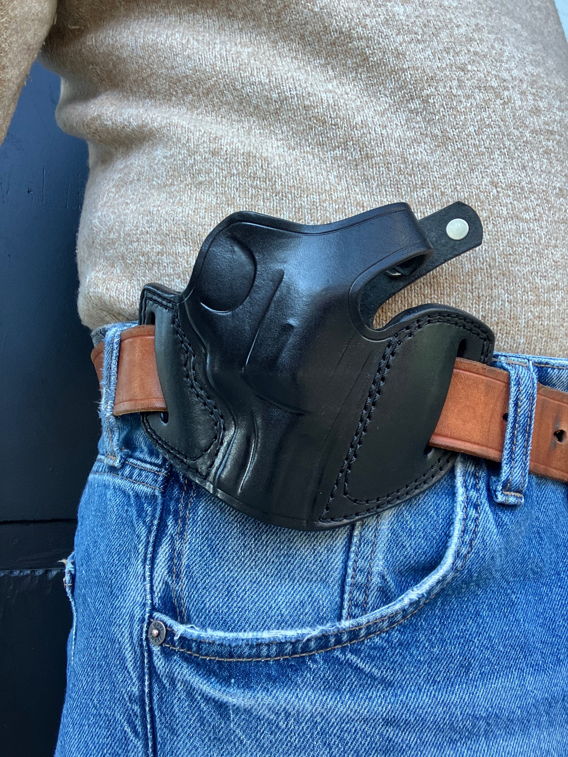  Leather Pancake Holster for Taurus 856-Black