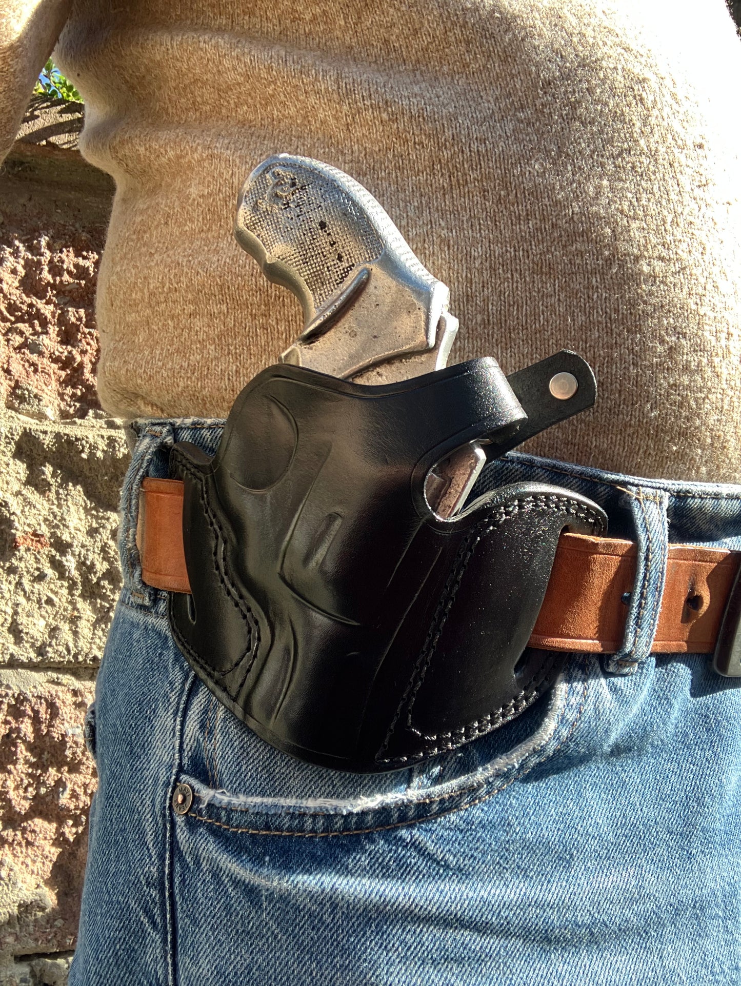  Leather Pancake Holster for Taurus 856-Black