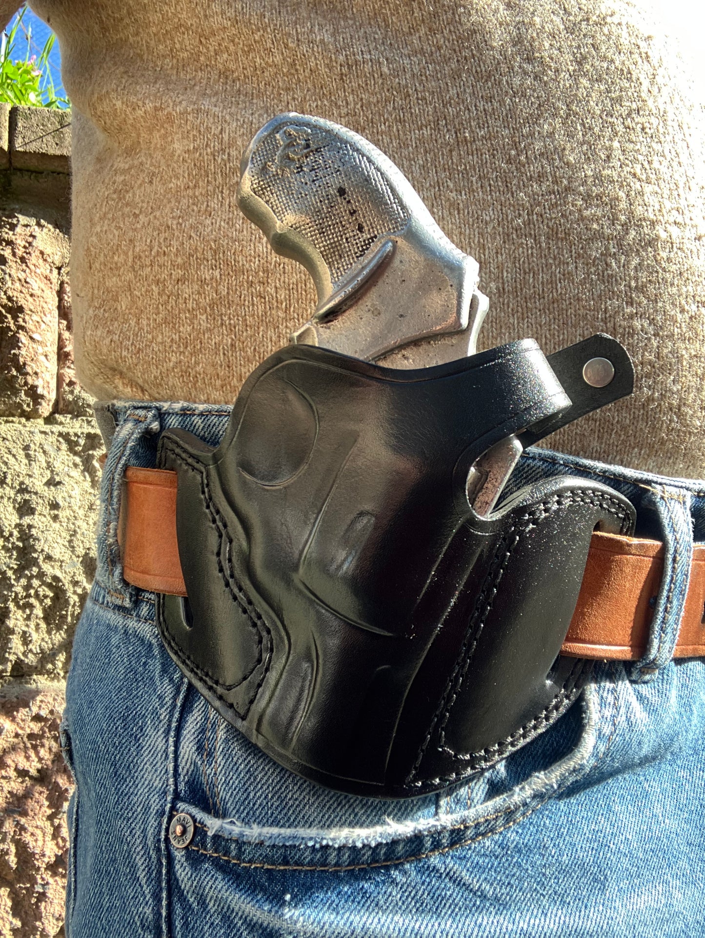  Leather Pancake Holster for Taurus 856-Black
