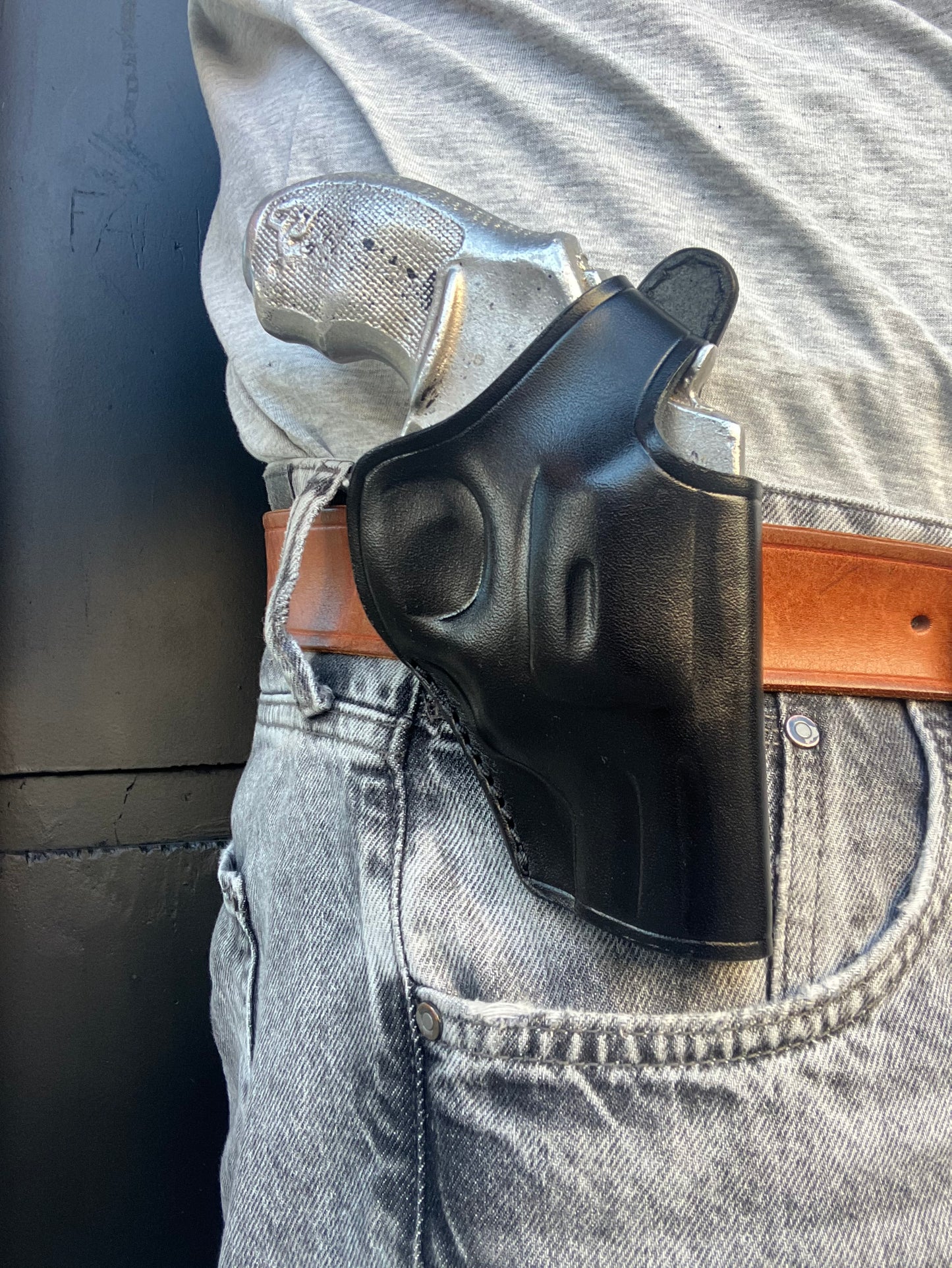 OWB Belt Leather Holster with Thumb Break For Taurus 856 38 Special 2" inch