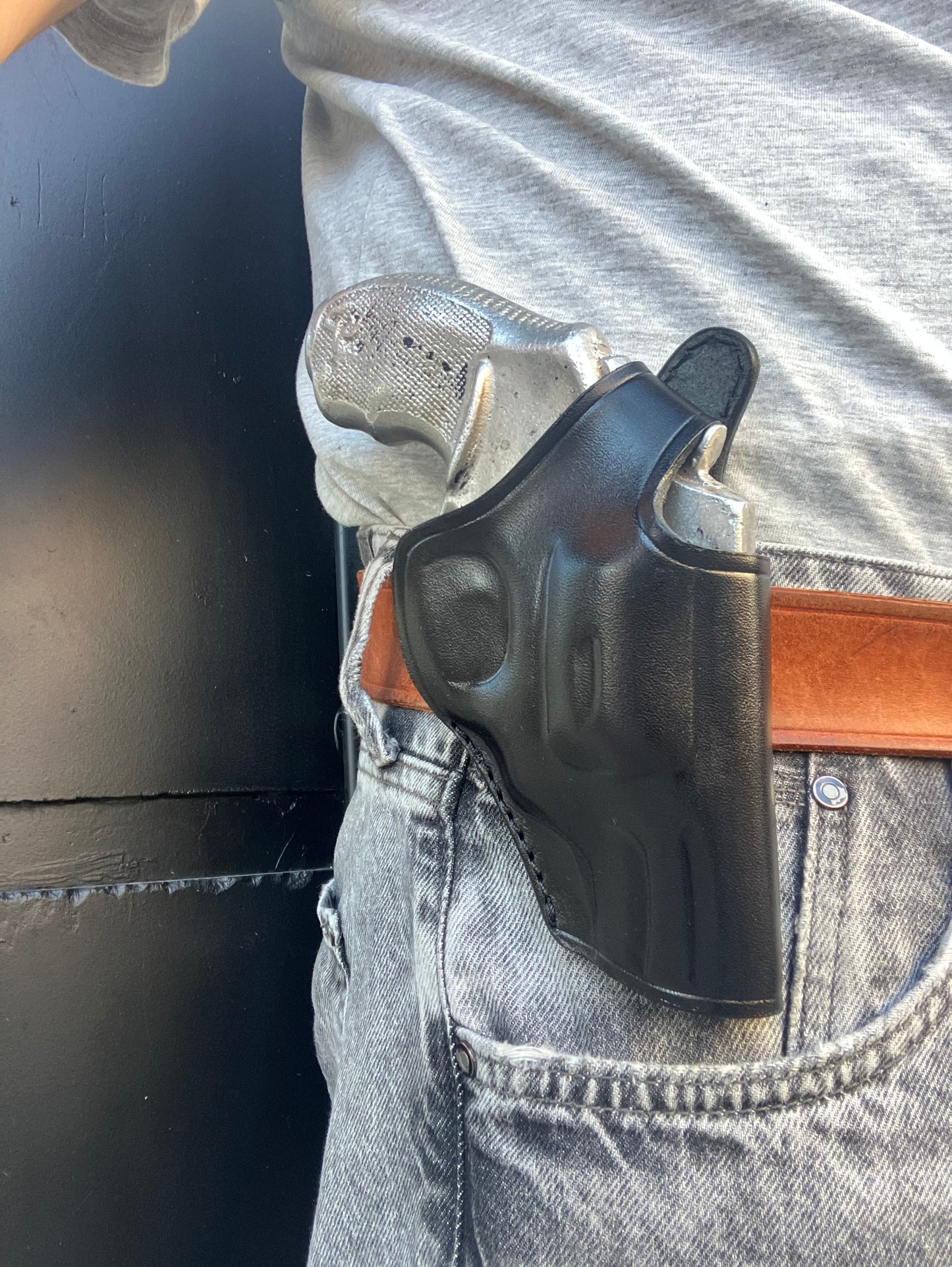 OWB Belt Leather Holster with Thumb Break For Taurus 856 38 Special 2" inch