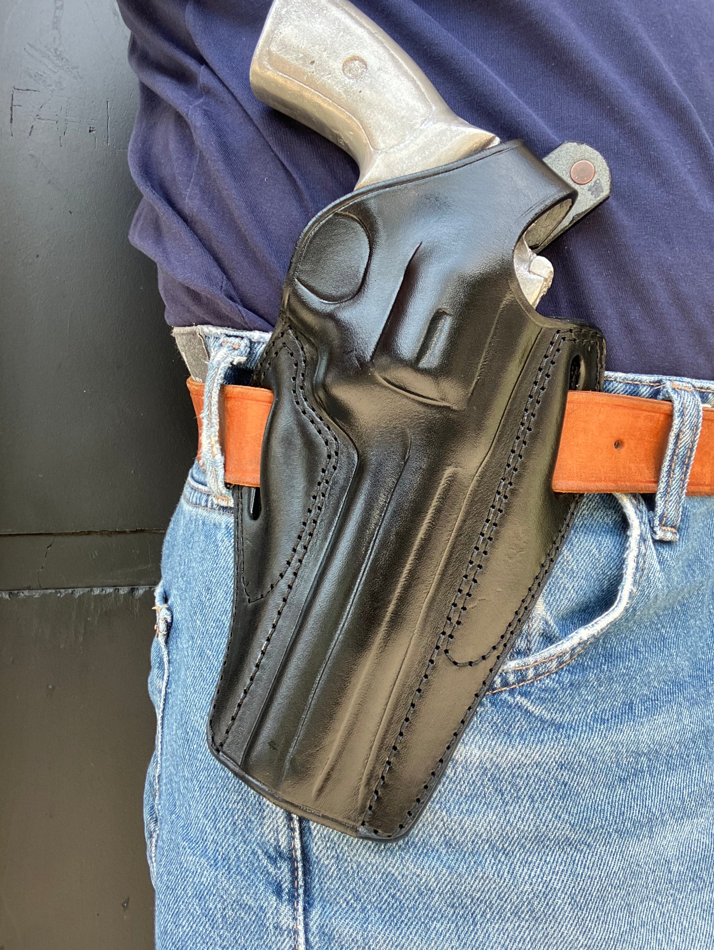 Leather OWB  Holster For Ruger GP100 357 Magnum 6 inch