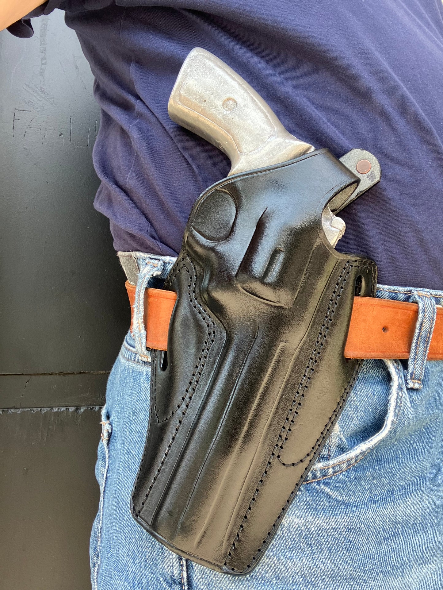 Leather OWB  Holster For Ruger GP100 357 Magnum 6 inch