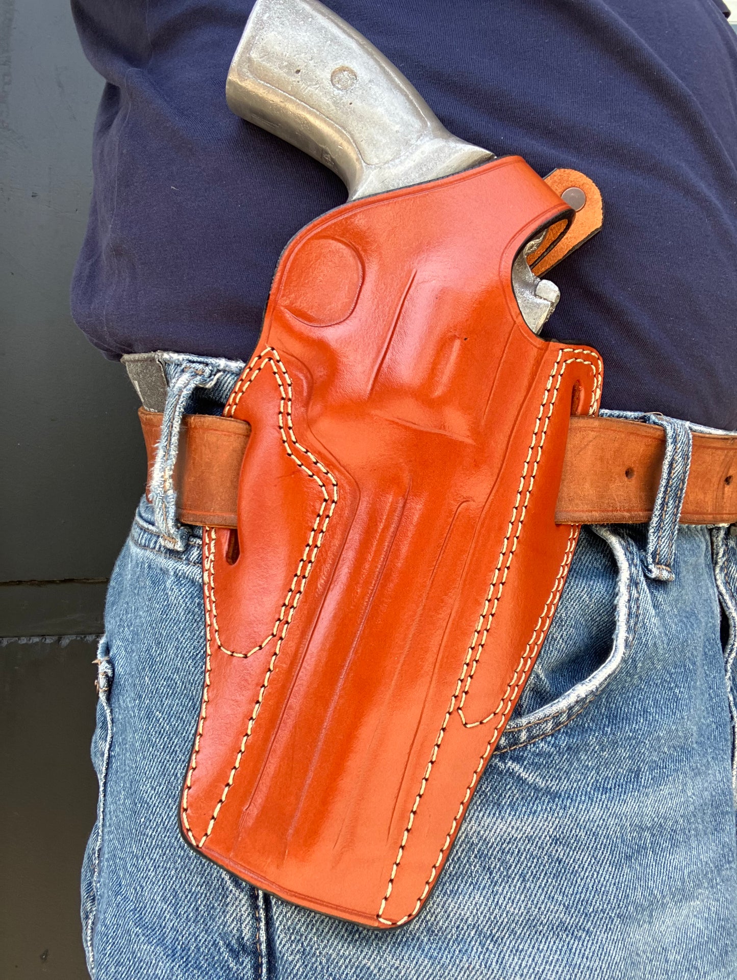 Leather OWB  Holster For Ruger GP100 357 Magnum 6 inch