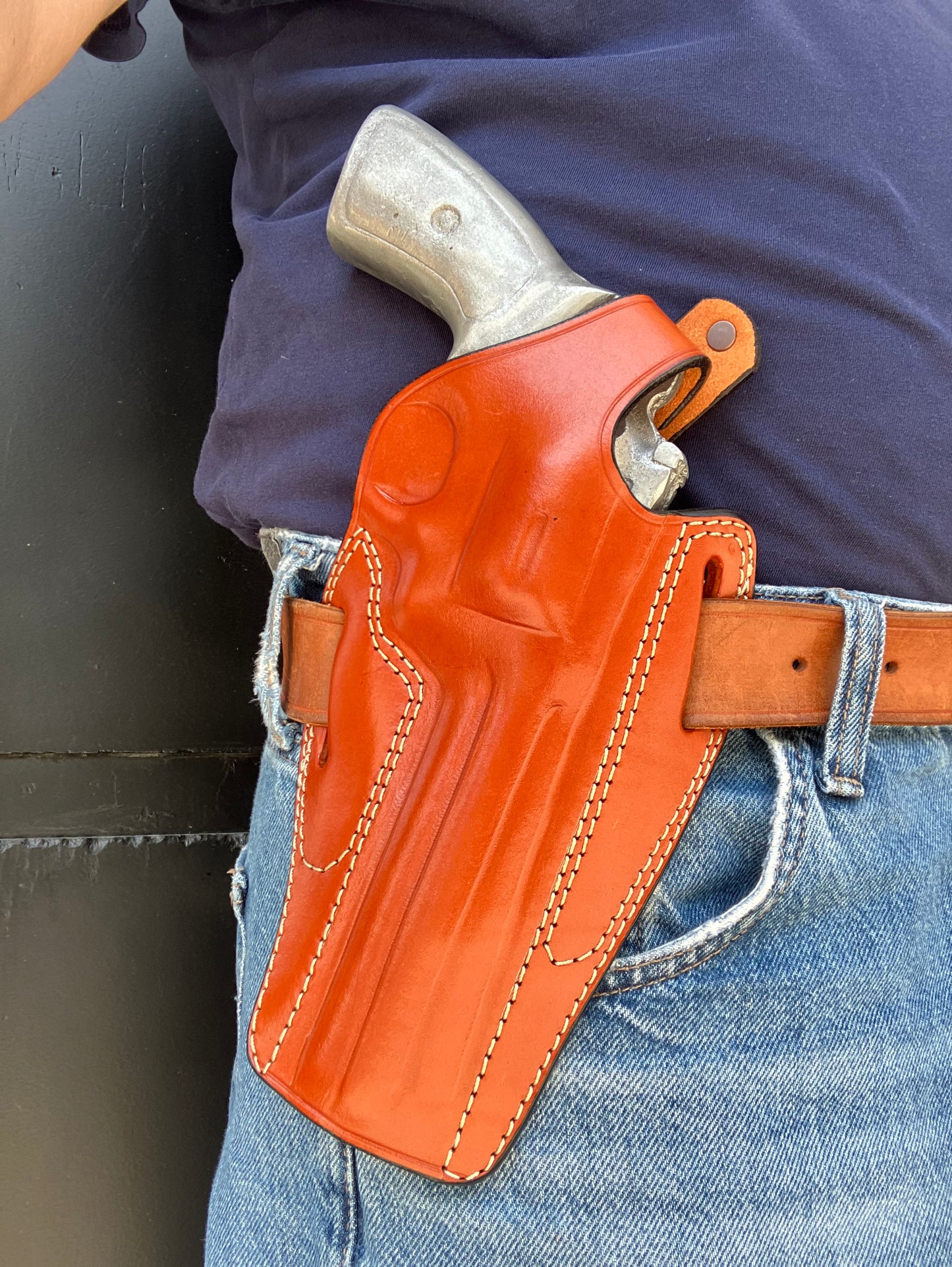 Leather OWB  Holster For Ruger GP100 357 Magnum 6 inch