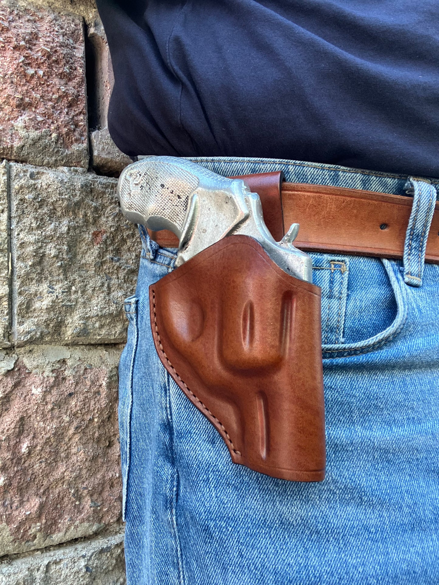 Hand-Stitched Leather OWB Holster for Taurus 856 Snub Nose 2"