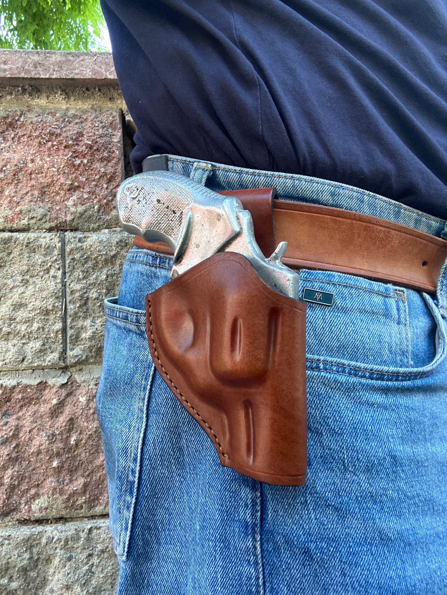 Hand-Stitched Leather OWB Holster for Taurus 856 Snub Nose 2"