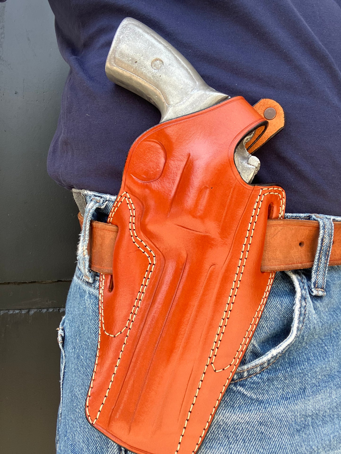 Leather OWB  Holster For Ruger GP100 357 Magnum 6 inch
