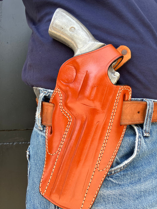 Leather OWB  Holster For Ruger GP100 357 Magnum 6 inch

