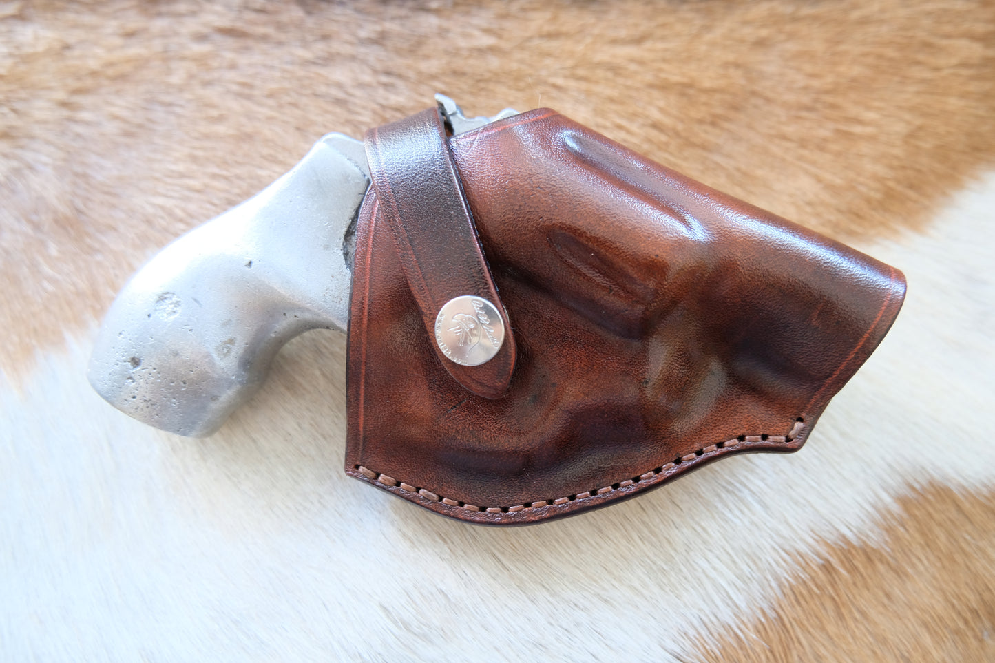 Leather OWB Horizontal Driving Holster For Smith And Wesson  J Frame