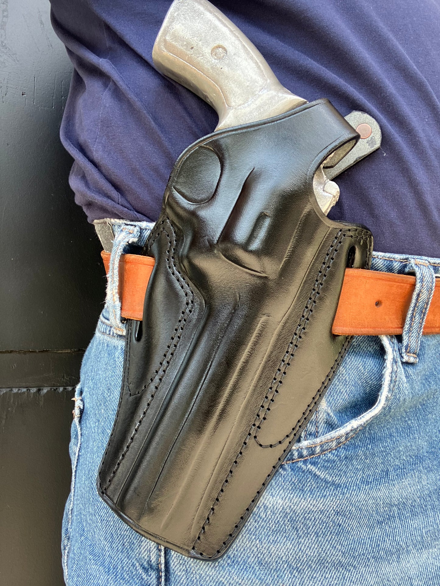 Leather OWB  Holster For Ruger GP100 357 Magnum 6 inch
