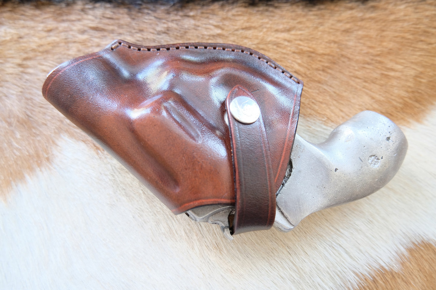 Leather OWB Horizontal Driving Holster For Smith And Wesson  J Frame
