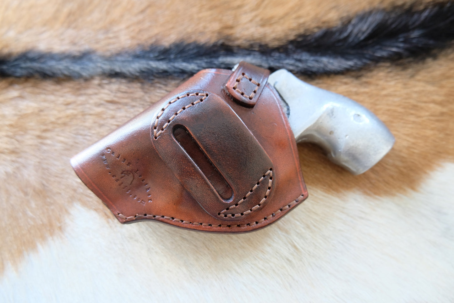 Leather OWB Horizontal Driving Holster For Smith And Wesson  J Frame
